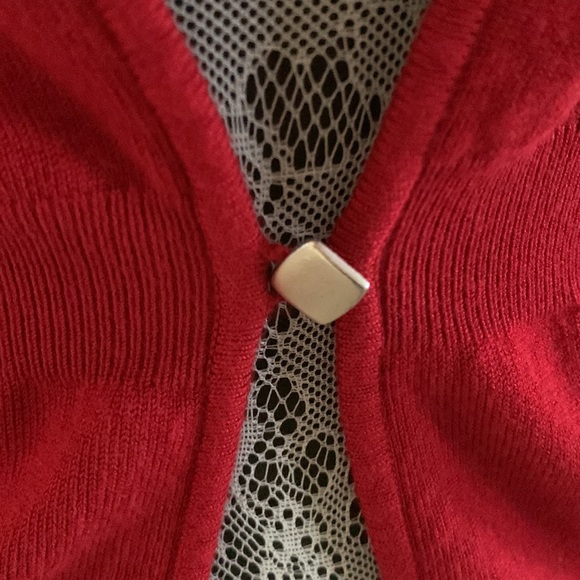 NWOT I.E. LONG SLEEVE RED SWEATER - Picture 2 of 4